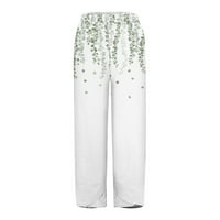 Ženske pamučne posteljine Capri manžetne hlače Ljeto popust za prozračnost moda visoke elastične struine