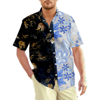 Majica Men Modni cvijet od tiskanog bluza kratkih rukava, odrasli-XL, 04