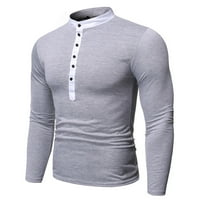 Košulje za muškarce Bluze Udobno Top Muški rukav Dugl dugačak V izrez Boja tanka muška bluza