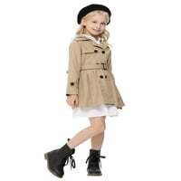 Dječje djevojke odijelo od jakne s kapuljačnim laganim dugmedom dolje kaput za rovov aktivni vjetar