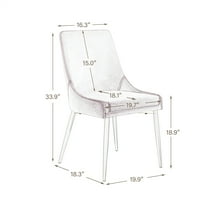 Stolice za ručavanje 2, savremene tapecirane tapecirane akcentne stolice sa čvrstim metalnim nogama,