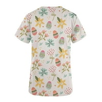 Kakina S Ženska haljina cvjetni kratki rukav V-izrez za ispis bluza uzročni džepovi pulover vrhovi bluze