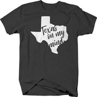 Teksas na mom umu usamljenoj državi misleći majica za muškarce male tamno sive