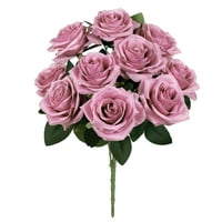 Set mauve umjetnog dana kraljice ruže cvjetni šljokica Buket 18in - 18 l 12 W 12 'dp