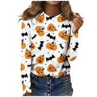 Košulje s dugim rukavima za žene Ležerne prilike, Ležerne modne O-izrezom Pumpkin Bat Print Pulover