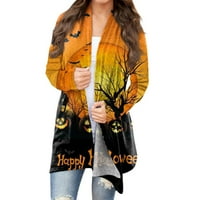 Stalni ženski modni casual čvrsta boja grudi s dugim rukavima kardigan vrhunska jakna narančasta 5xl