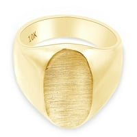 Muška četka za prstena za muške potkoljenice završena na top 10k žuto zlato, veličina prstena-10.5