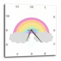 3Droza pastel Rainbow i oblaci - Zidni sat, prema