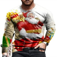 Rejlun muškarci T majice dugi rukav vrhovi kraljevske majice casual pulover Regular Fit Xmas Bluza Santa