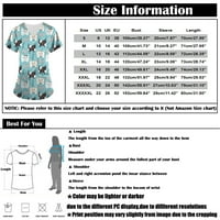 Ženski bluze Ženski ispis kratkih rukava V-izrez V-izrez Radna uniforma Džepna bluza Mornar