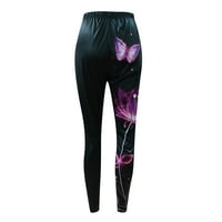 Joga hlače za žene sa džepovima Žene Trendy Leptir Print Yoga Hlače Plus Veličina Ležerne prilike visoke