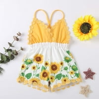 Mjeseci - Godine Toddler Kids Kids Girl Vest bez sunčanih suncokreta ROMPER Odjeća za sunčanje odjeće