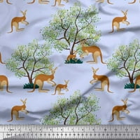 Soimoi Poly Georgette tkanina i kenguru za životinjsko dekor od tiskanog dvorišta