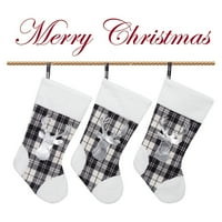 Božićne čarape, 20 Buffalo plairani Xmas čarape sa plišanim manžetom