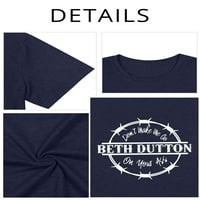 Anbech Beth Dutton košulje Yellowstone T majice Ženske kratke rukave Grafički teški odjeća za odjeću