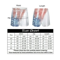 B91XZ joga kratke hlače za žene Neovisnost Dan Žene Američki obrasci zastave Ležerne prilike elastične