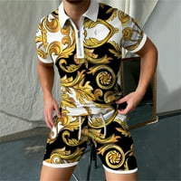Daqian Muns T-majice Retro 3D štampanje patentni zatvarač Muška proljeća i jesenja majica odijelo Sportski odijelo Muška majica Cleariance Whirt 8