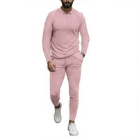 SNGXGN Muški duks za muškarce Ležerne kozice Muške hlače, ružičaste, veličine S