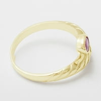 Britanci napravio 14k žuto zlato prirodno rubin ženski prsten za bend - Opcije veličine - 6. - Opcije