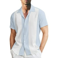 Košulje za muškarce vrhovi modne i slobodno vrijeme Podudaranje gumba za pola rukava majica s kratkim