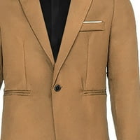 Penkaiy Blazer set za muškarce Muška modna jakna + odijelo za hlače Dvodijelni odijelo Khaki Blazer