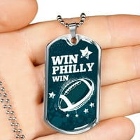 Win Philly Win Philadelphia navijački poklon ogrlica od nehrđajućeg čelika ili 18K zlatni pas W 24 lanac
