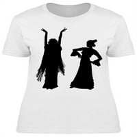 Žena u plesu predstavlja majicu Žene -Image by shutterstock, ženska velika