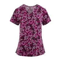 Ženski ljetni vrhovi kratki rukav V-izrez Ispis zaštitne odjeće odjeća za odjeću bluza XL