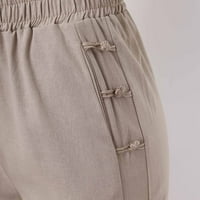 Žene Čvrsto posteljina pantalona pantne casual bager-elastična struka pantalona široka noga sa džepom