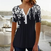 Košulje za žene labave vrhove za pogodan trendy prikladno pogledajte kroz mrežicu majicu kratkih rukava
