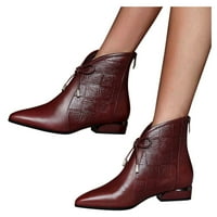 DMQupv čizme za žene patentne retro cipele modne ženske čizme pete ženske čizme kožne čizme za žene