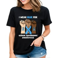 Nosite plavu za poslužitelj svijest o sindromu Ženska majica crna 2x-velika