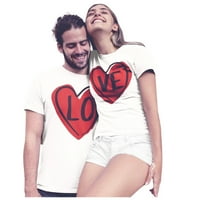 Lilgiuy muški smiješni grafički top bluusemens valentinovo pismo tiskane majice kratkih rukava bluza