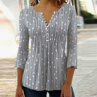 Ženska ljetna povremena majica V-izrez scoop Tunic vrhovi za gamaše labavo bluzu