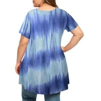 Ženske bluze vrhovi Dressy Tie-boje gradijentni vrhovi za žene Ležerne ljeto V izrez Plus veličine Tunički