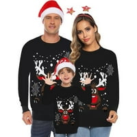 Dubnlvae džemperi za žene Ženske božićne majice Debela Crewneck Ultra Mekani jelen Ispiši dugi rukav