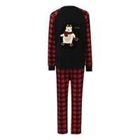 Porodična božićna pidžama Xmas noćna odjeća PJS set crveni plaid elk dugih rukava pidžama set comfy