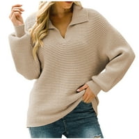 Pulover džemperi za žene Ženska ležerna modna boja duge u boji sa spuštenim džemper-pulover džemper