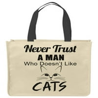Platnene točke torbe nikada ne vjeruju čovjeku koji ne voli mačke kućne ljubimce za višekratnu upotrebu