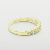 Britanci napravio 9k žuto zlatni kubični cirkoniji ženski vječni prsten - Opcije veličine - veličine
