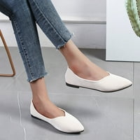 Dame Ljetne modne velike veličine plitke usta lijene cipele s jedne cipele sandale za žene bijele 6,5-7