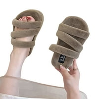 Romomi Žene Neklizne cipele Prozračne klizanje na toplim cipelama Zimska lagana plišana papučica Khaki