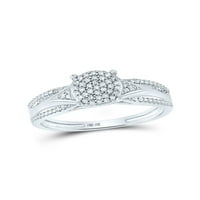 Dijamantna princeza 10kt bijeli zlatni okrugli dijamantski dijamantni prsten za vjenčanje za vjenčanje