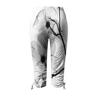 Gathrrgyp Capri pantalone za žene, ženske udobne obrezivanje slobodnih hlača Tweatpats joga hlače