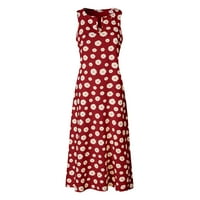Miayilima Maxi Haljine za žene plus veličine Žene Retro Vintage V-izrez Cvjetni ispisani haljina bez