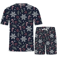 Božićni sportski set za muške majice kratkih rukava kratke hlače trenerke za fitness majice i kratki