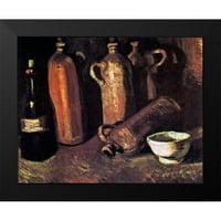 Van Gogh, Vincent crni moderni uokvireni muzej umjetnički print pod nazivom - Četiri kamena boca tikvica