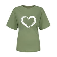 Egmy Žene kratkih rukava Crewneck Chertov u obliku slova u obliku srca, majica bluza