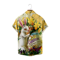 Sretan Uskršnji slatki uzorak Ljeto Muške havajske dječake Djeca Vintage 3D Ispiši labave majice Muška
