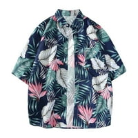 Muške havajske cvjetne košulje pamučne tipke dolje tropske ljetovanje na plaži s džepom majice muškarci